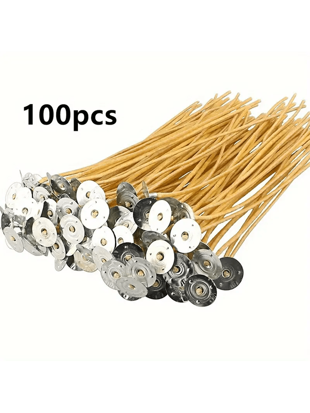 Cotton Wick 6 Inch - 100 adet 6 inç önceden mumlanmış