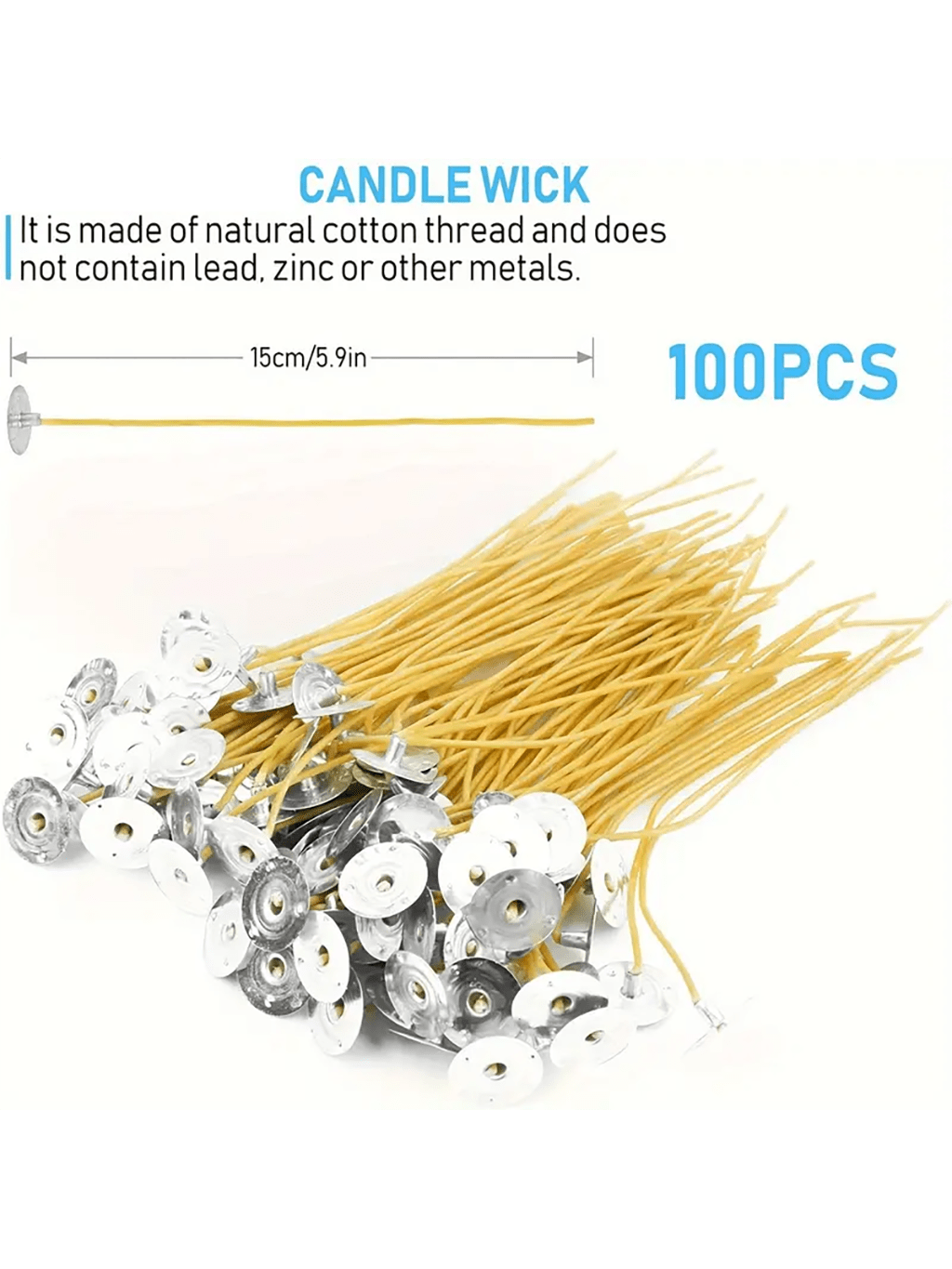 100 adet 6 inç önceden mumlanm - Cotton Wick 6 Inch incelemesi ve fiyatı
